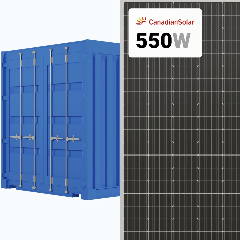 Canadian Solar 550W Solar Panel 144 Cells Bifacial CS6W-550MB-AG Container 560 panels