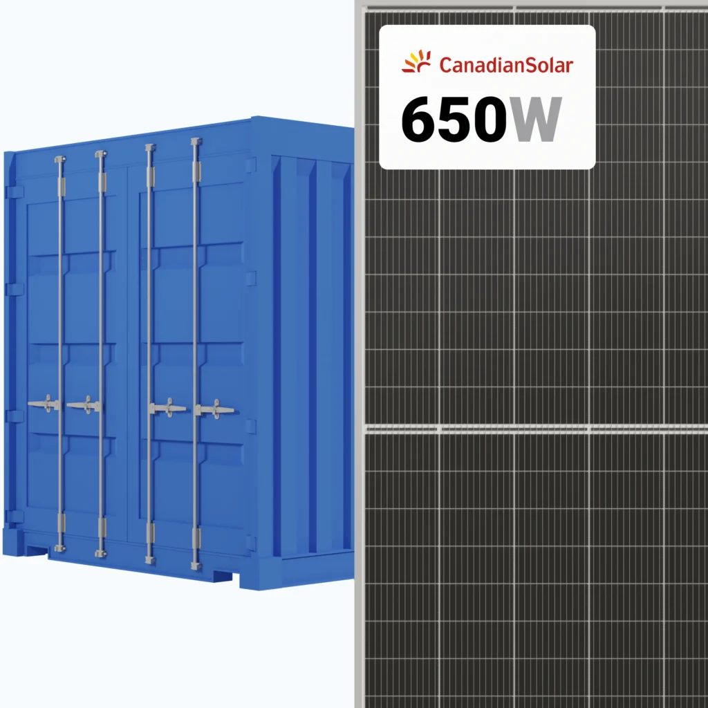 Canadian Solar 650W Solar Panel 132 Cells Bifacial BiHiKu7 CS7N-650MB-AG Container 496 panels